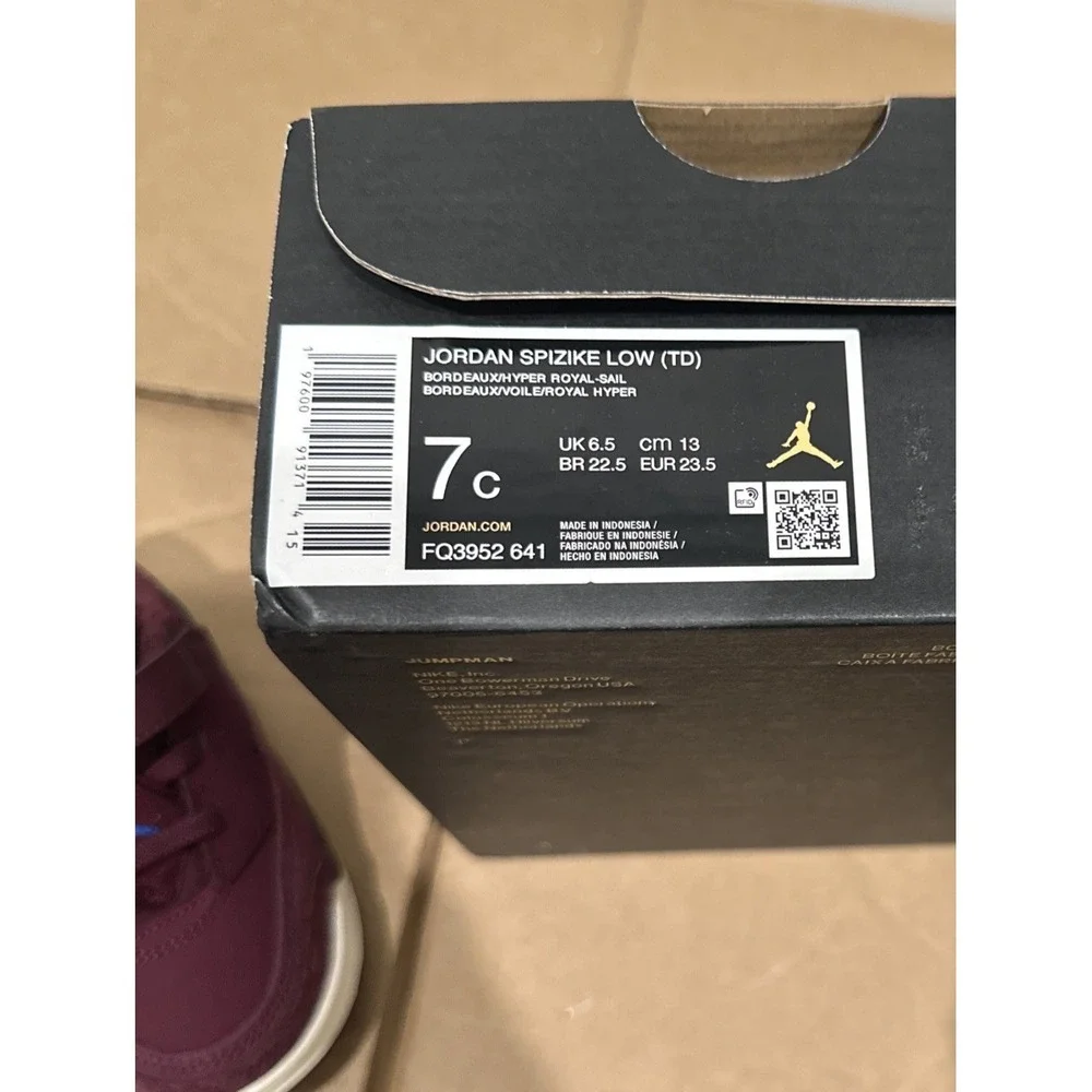 Jordan Toddler Size 7c Spizike Low‎ Sneaker Bordeaux/Hyper Royal/Sail